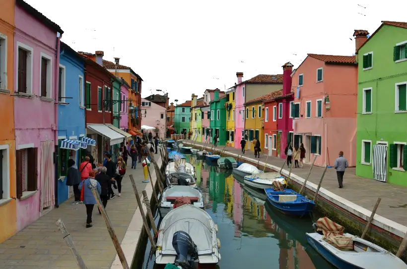 Scenic Canal with Colorful Houses