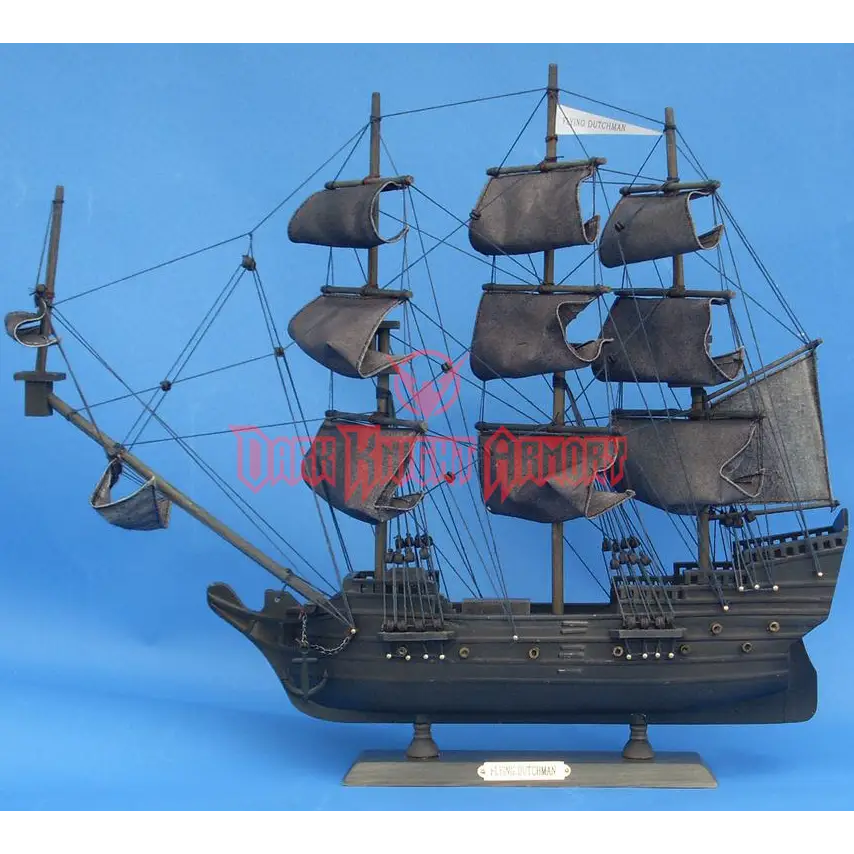 Black Model Ship with Sails