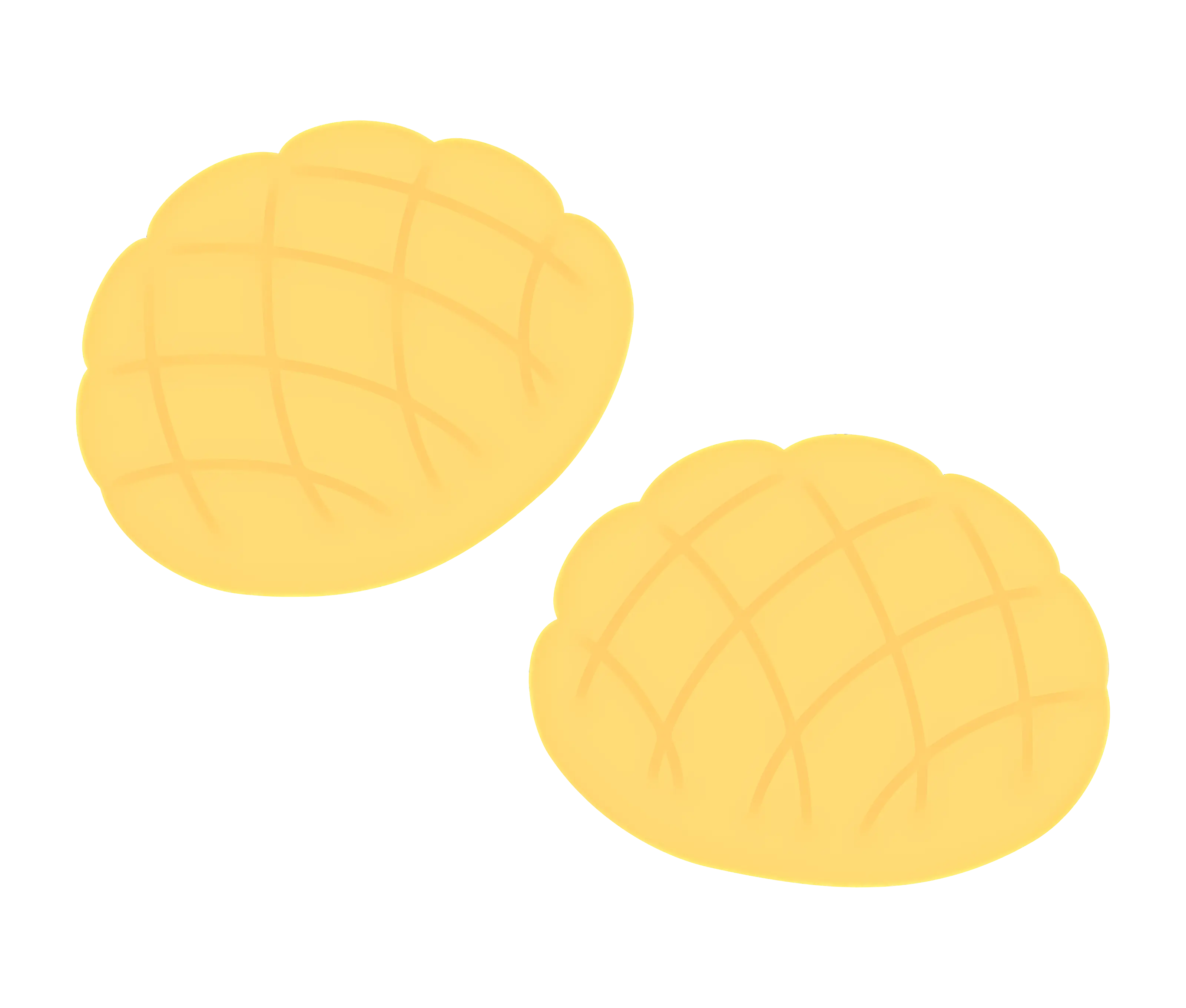 Golden Melon Bread Illustration