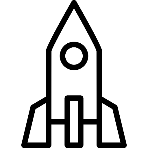 Outline Icon of a Rocket