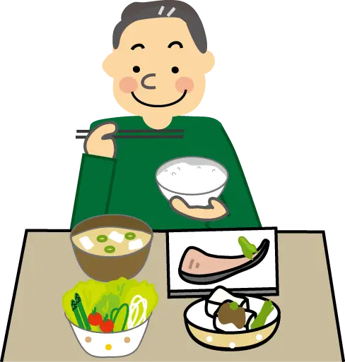 Cartoon Person Having a Meal