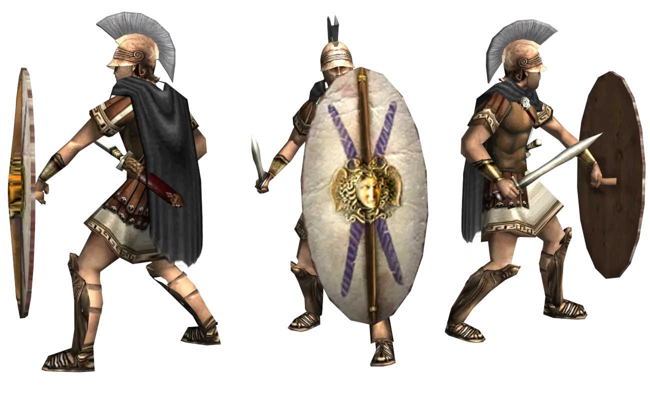 Ancient Warrior with Shield and Sword