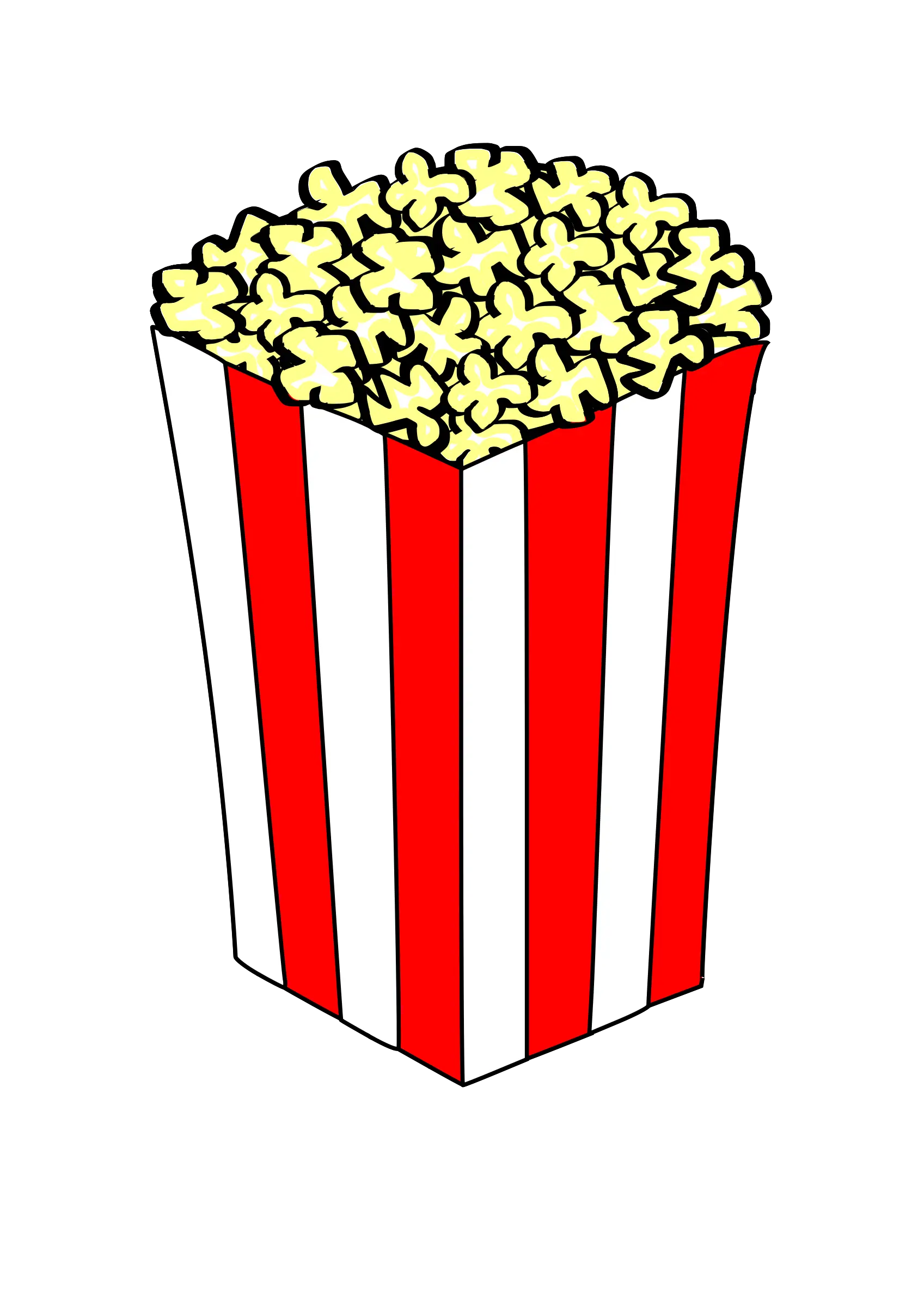 Striped Box of Tasty Popcorn