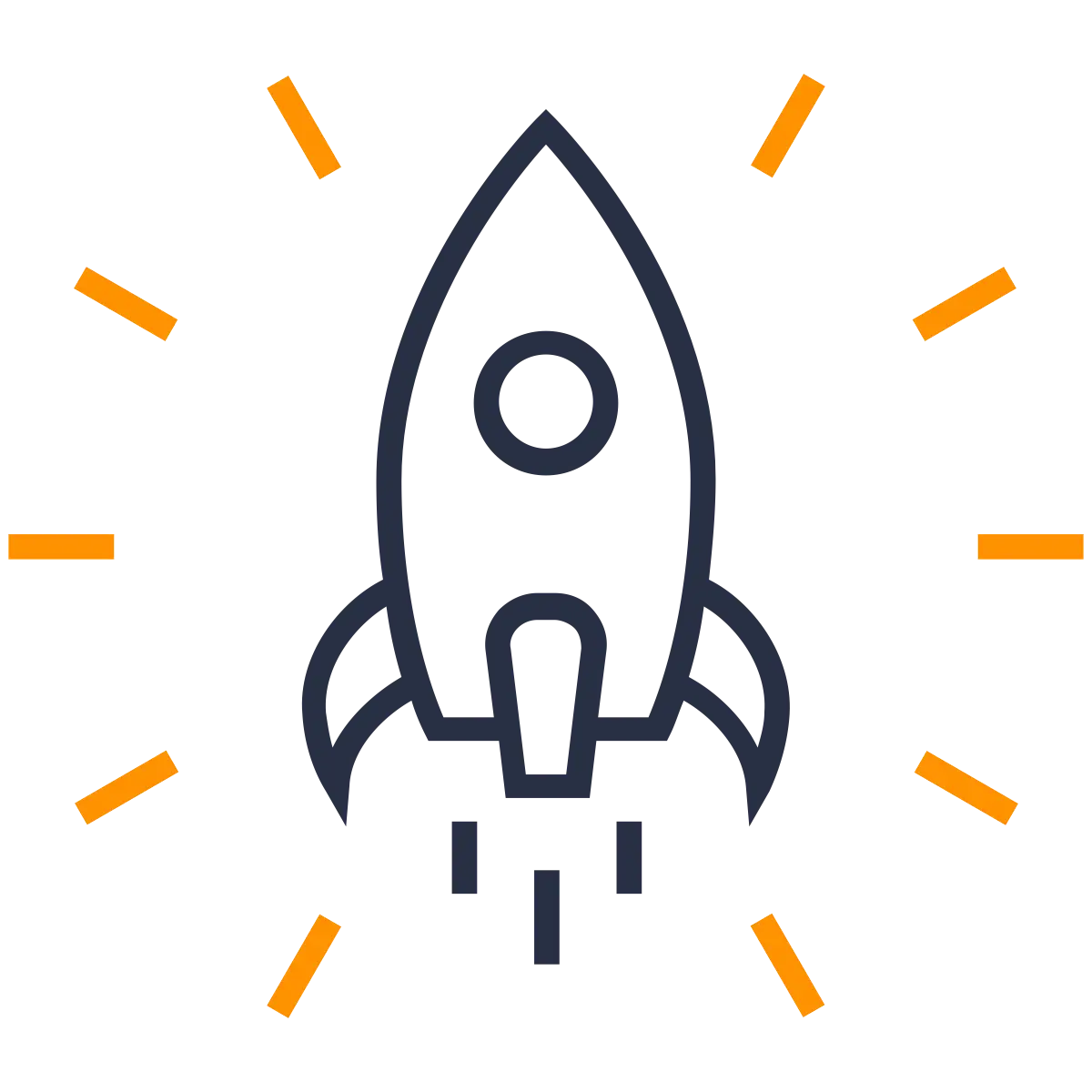 Rocket Icon Representing Launch