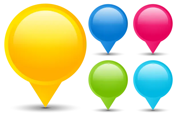 Colorful Locator Pins or Map Markers
