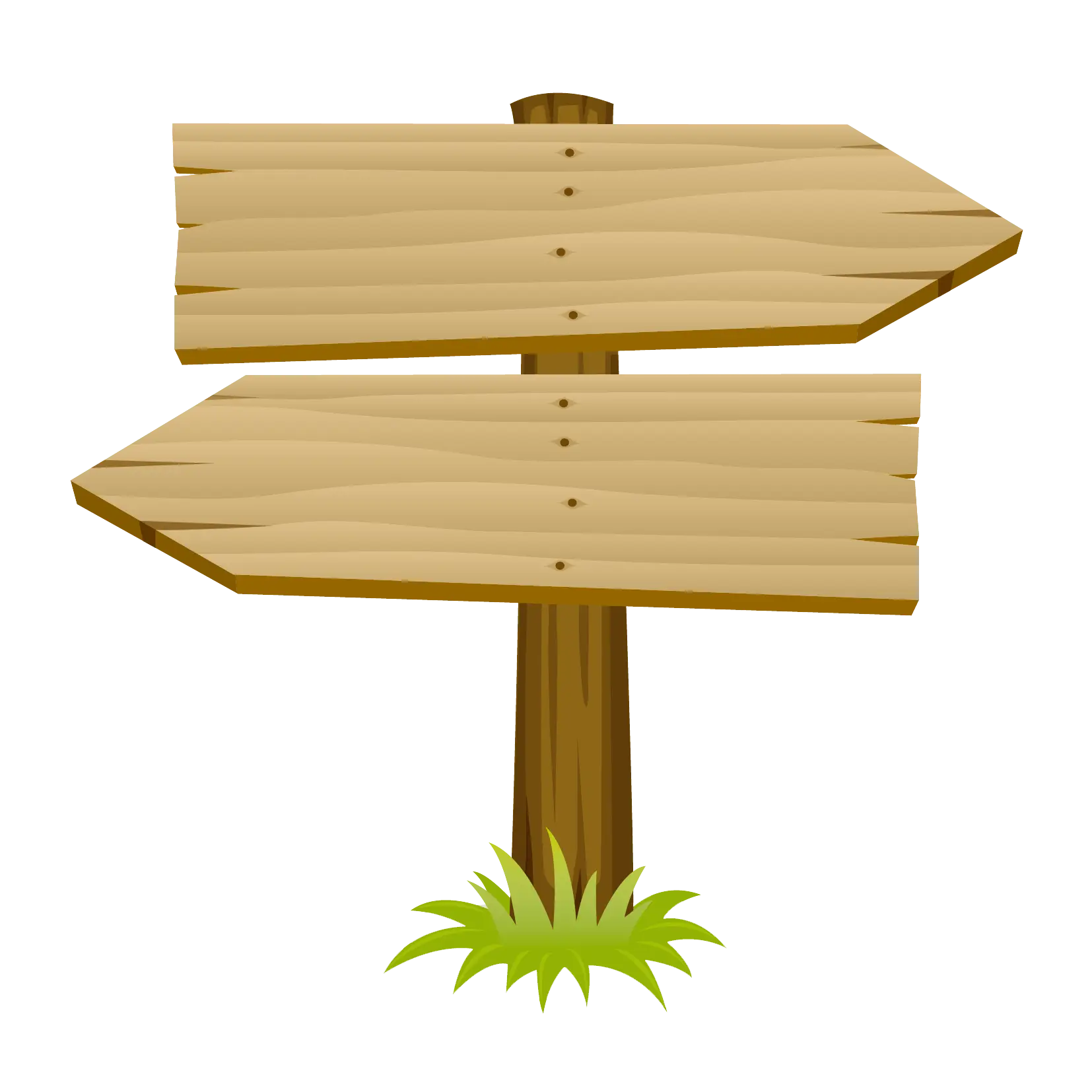 Wooden Direction Sign Illustration