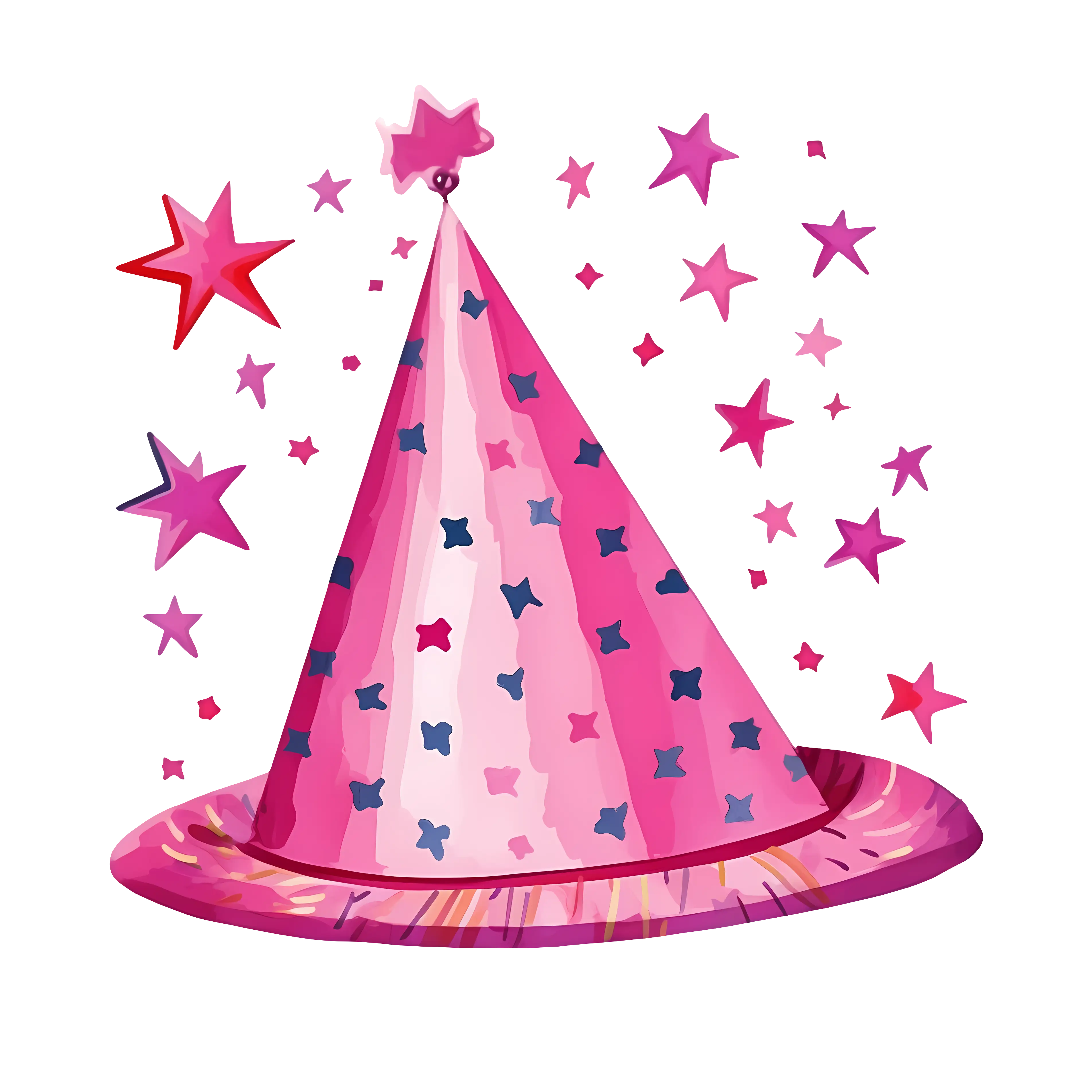 Pink Party Hat with Star Print for Festivities