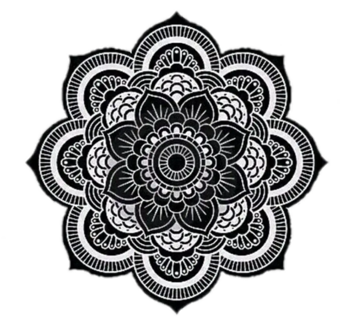 Black Mandala Ornament Design