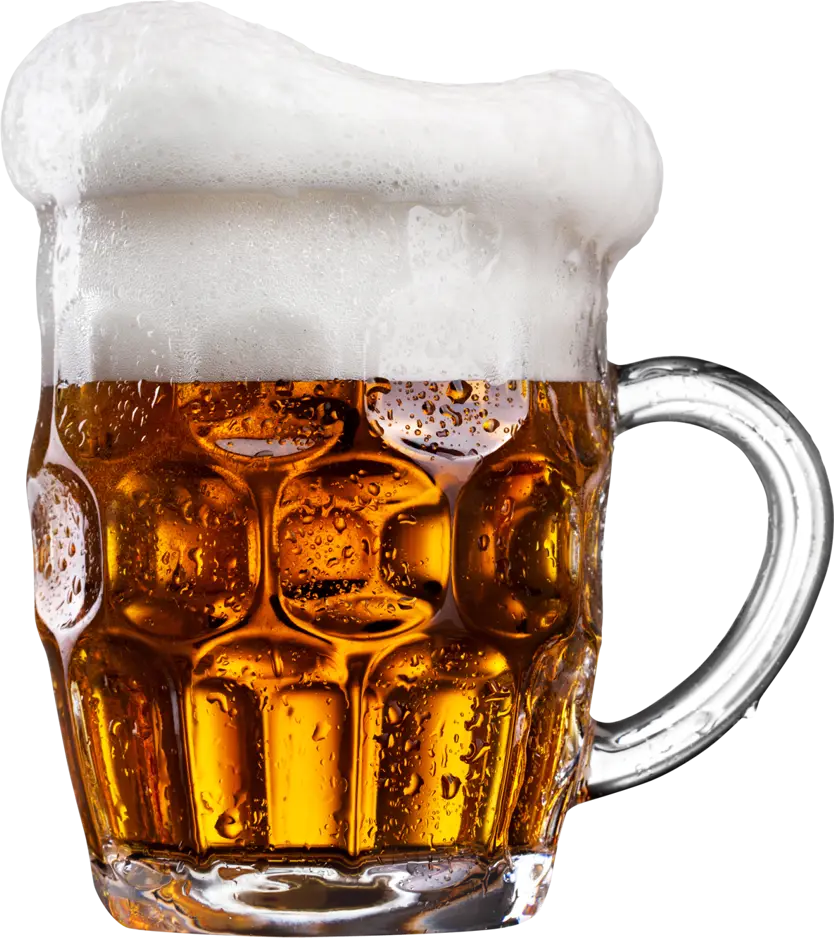 Beer Glass with Dense Foamy Head
