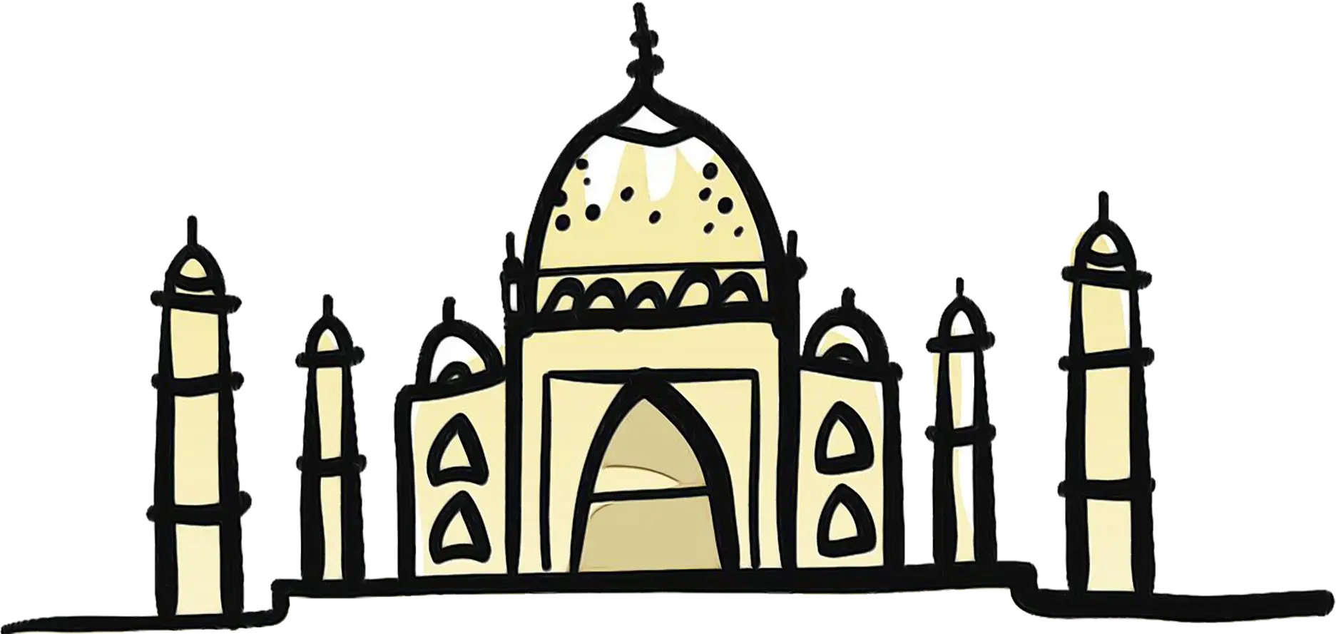 Taj Mahal Doodle Illustration