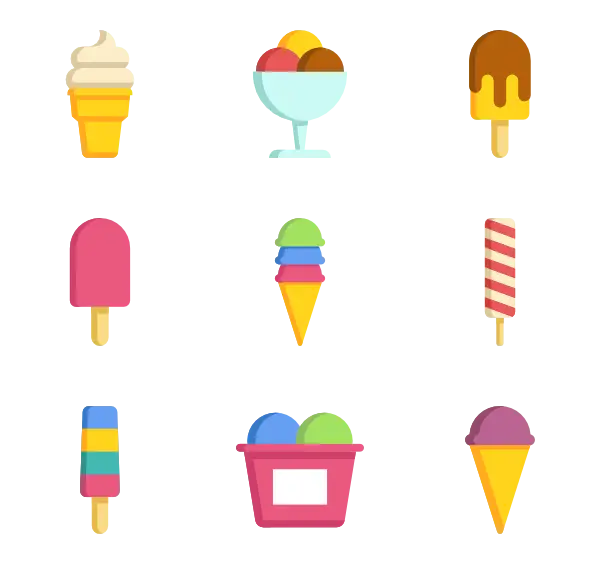 Colorful Ice Cream Illustrations in Variety