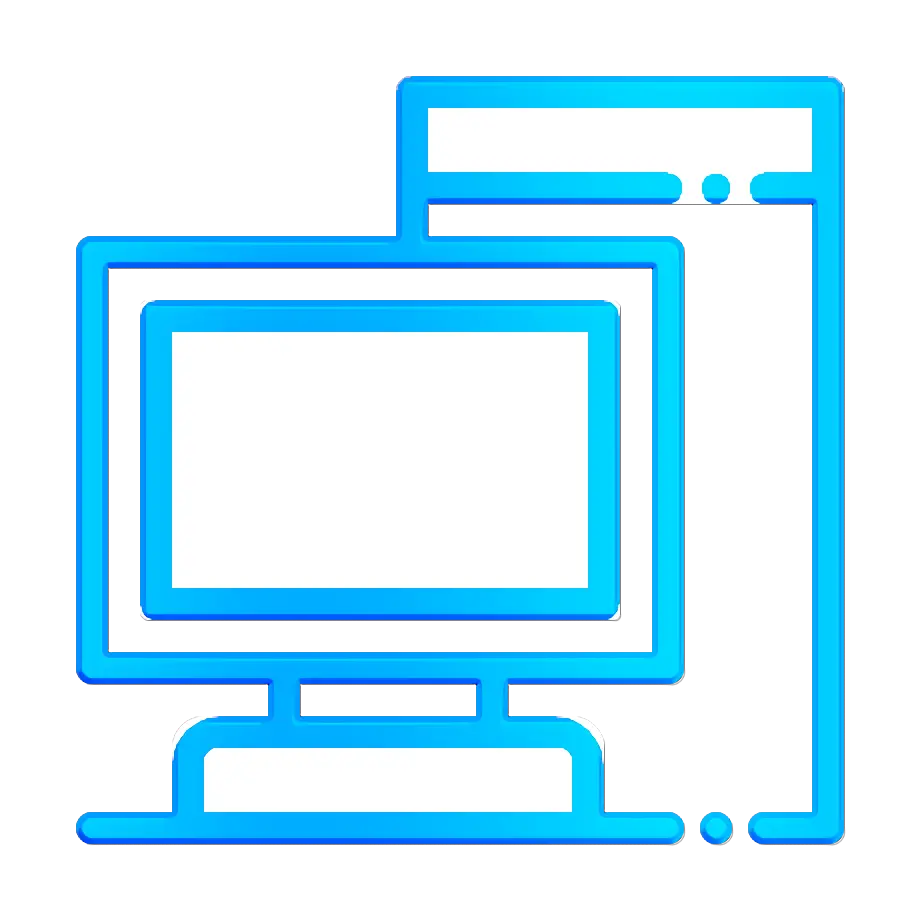 Desktop Computer Icon in Blue Design