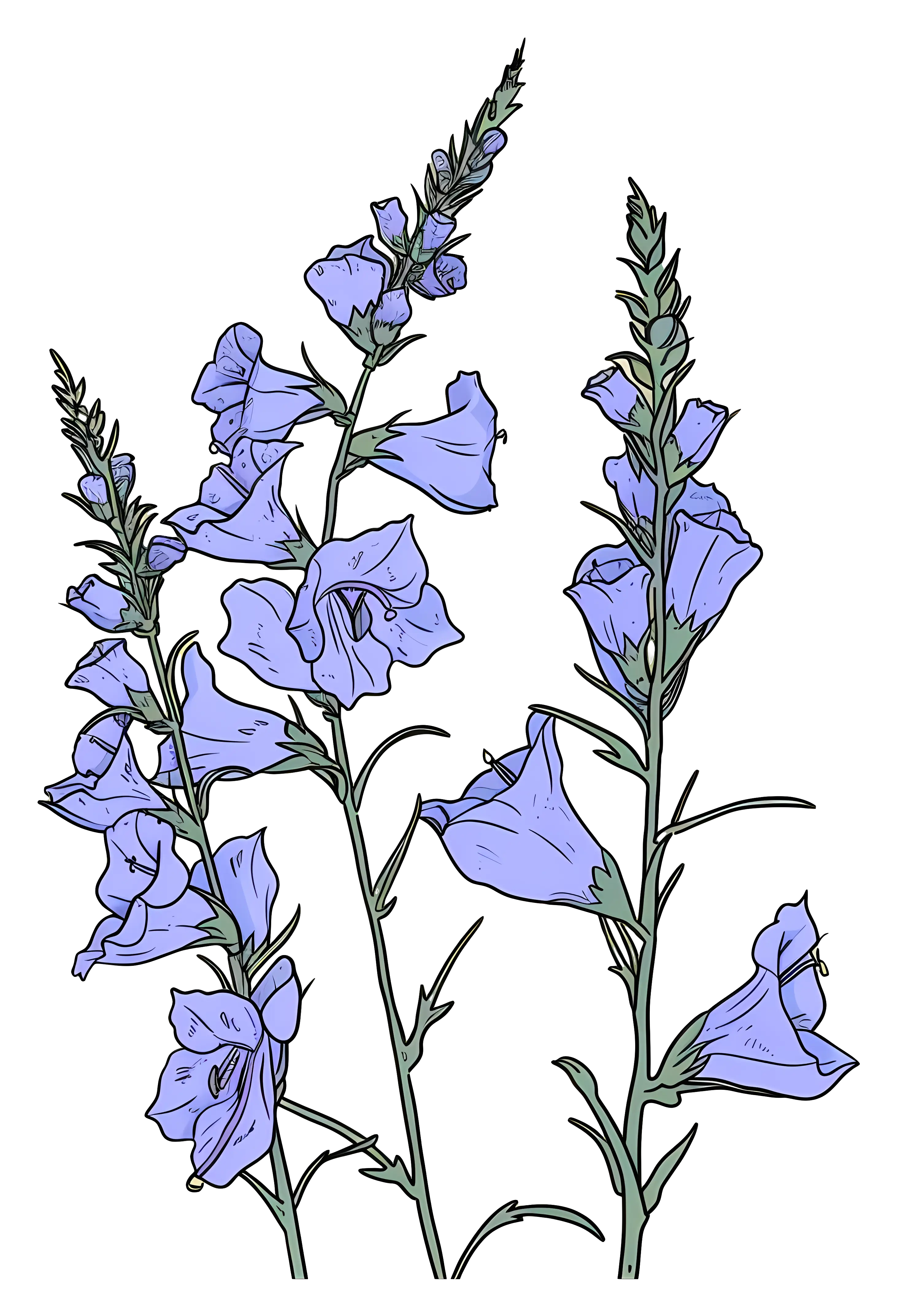 Purple Flowers Illustration
