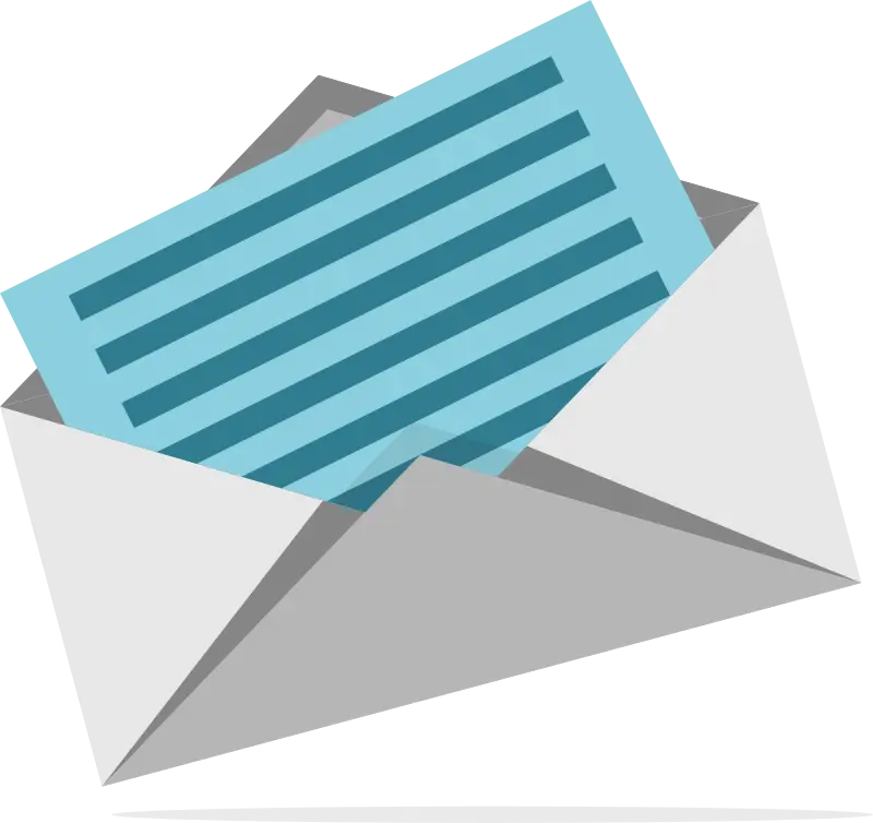 Open Envelope with Blue Letter Inside