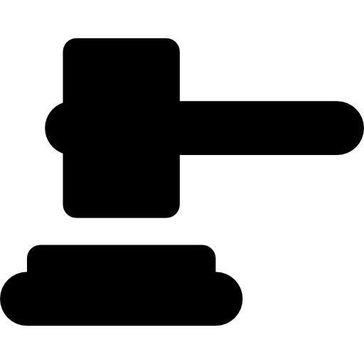 Black Gavel Icon for Legal and Justice Representation