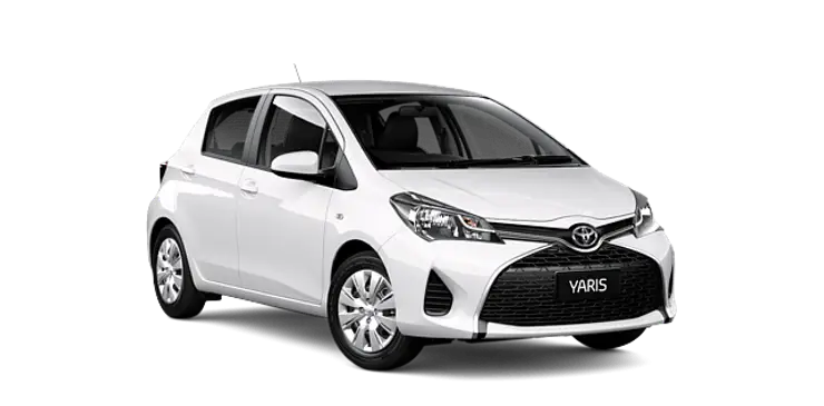 Compact White Toyota Yaris Sedan
