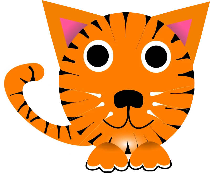 Cartoon Orange Tiger with Stripes