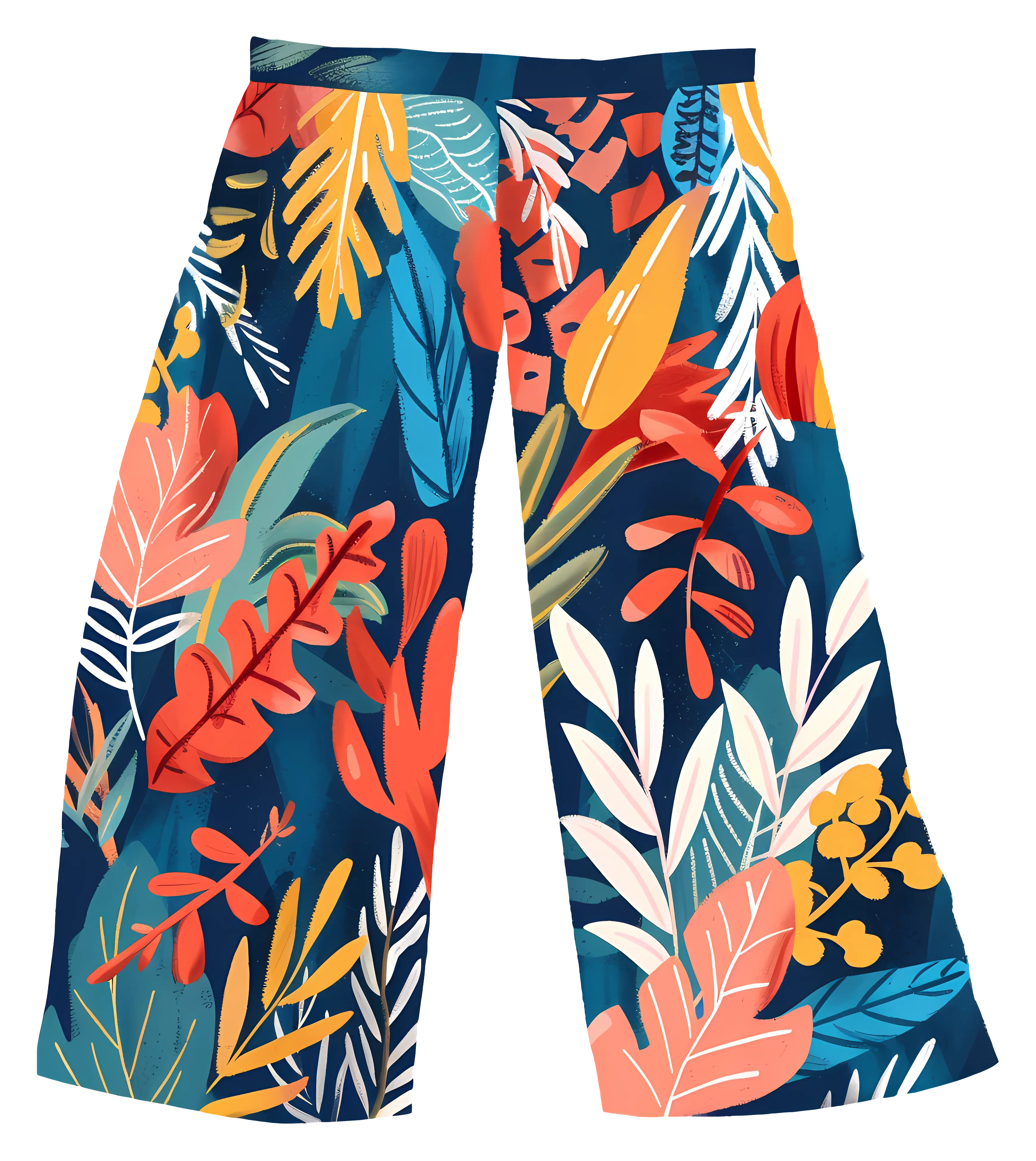 Colorful Floral Pattern Pants