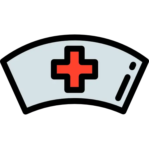 Nurse Hat with Red Cross Symbol