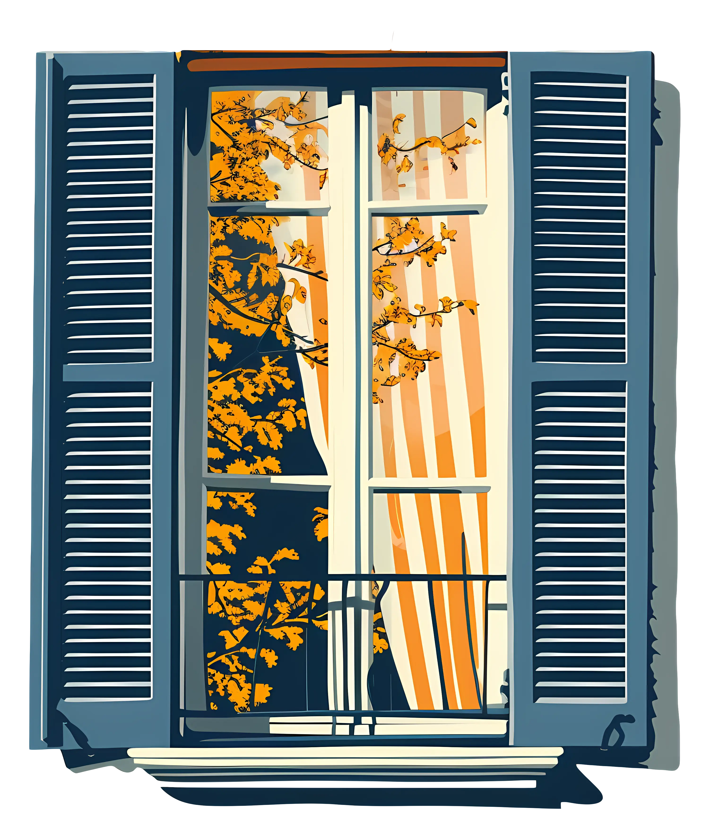 Vintage Shuttered Window with Soft Glow