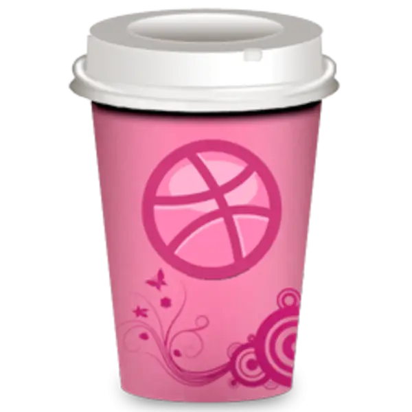 Pink Paper Coffee Cup with Decorative Design