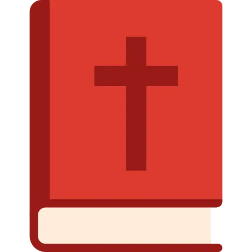 Red Holy Bible with Cross Illustration