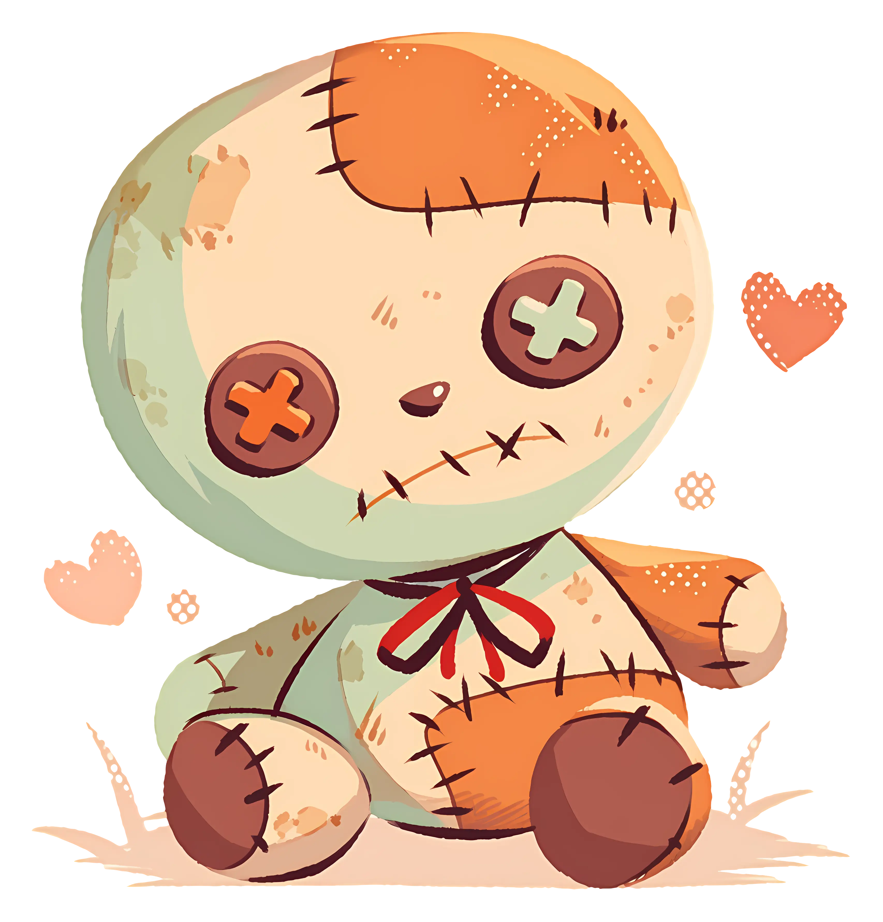 Patchwork Doll with Hearts