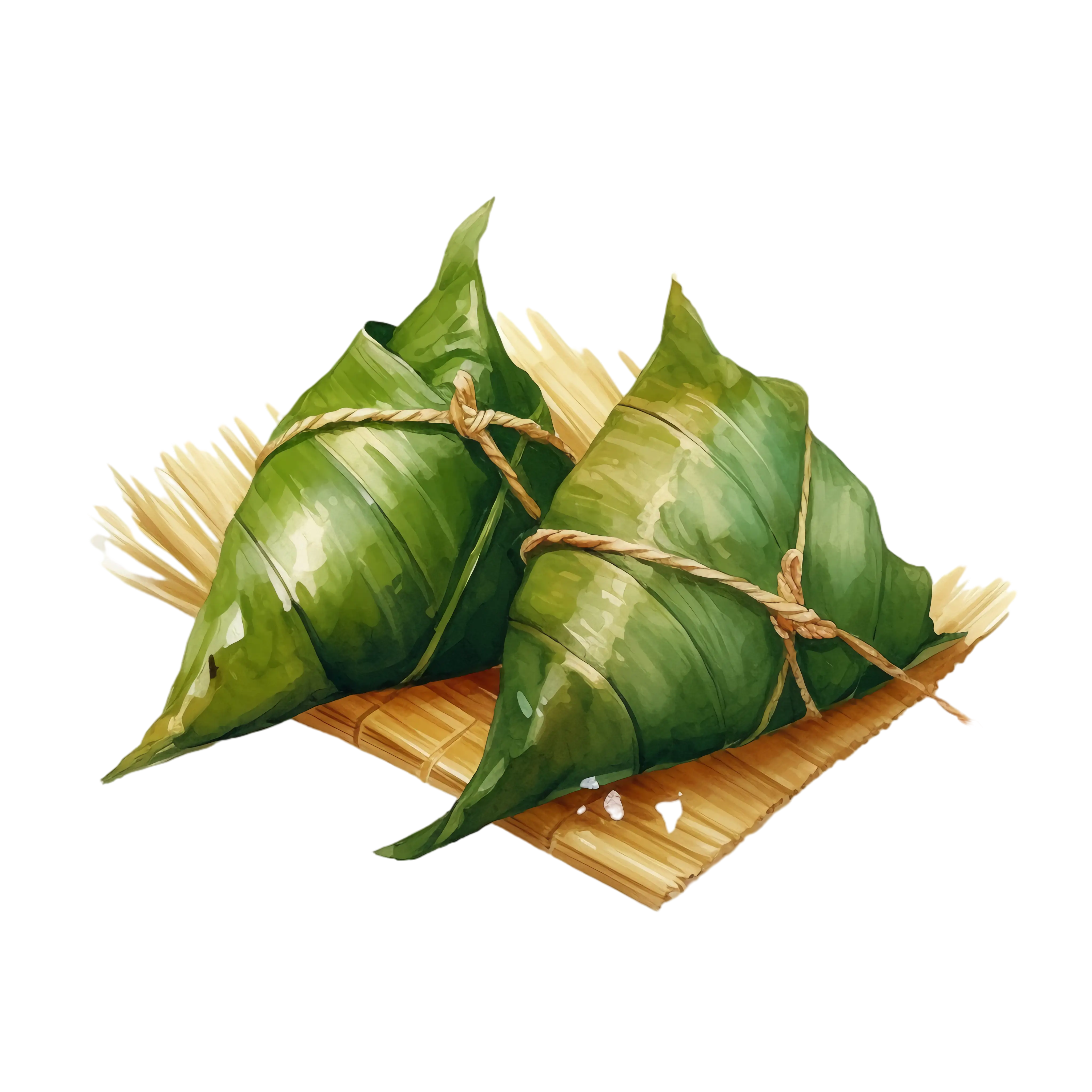 Wrapped Bamboo Leaf Zongzi Illustration