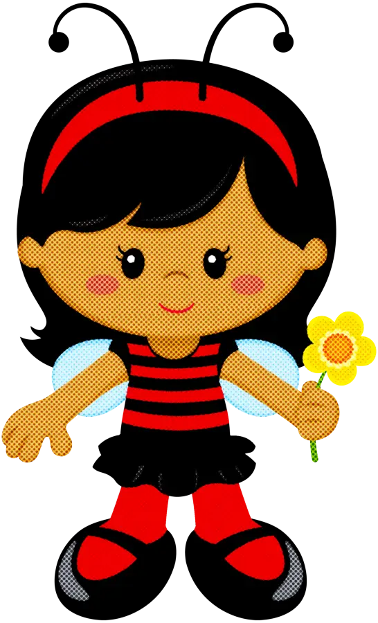 Cartoon Girl in Ladybug Costume