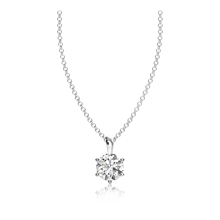Elegant Diamond Necklace with Silver Chain