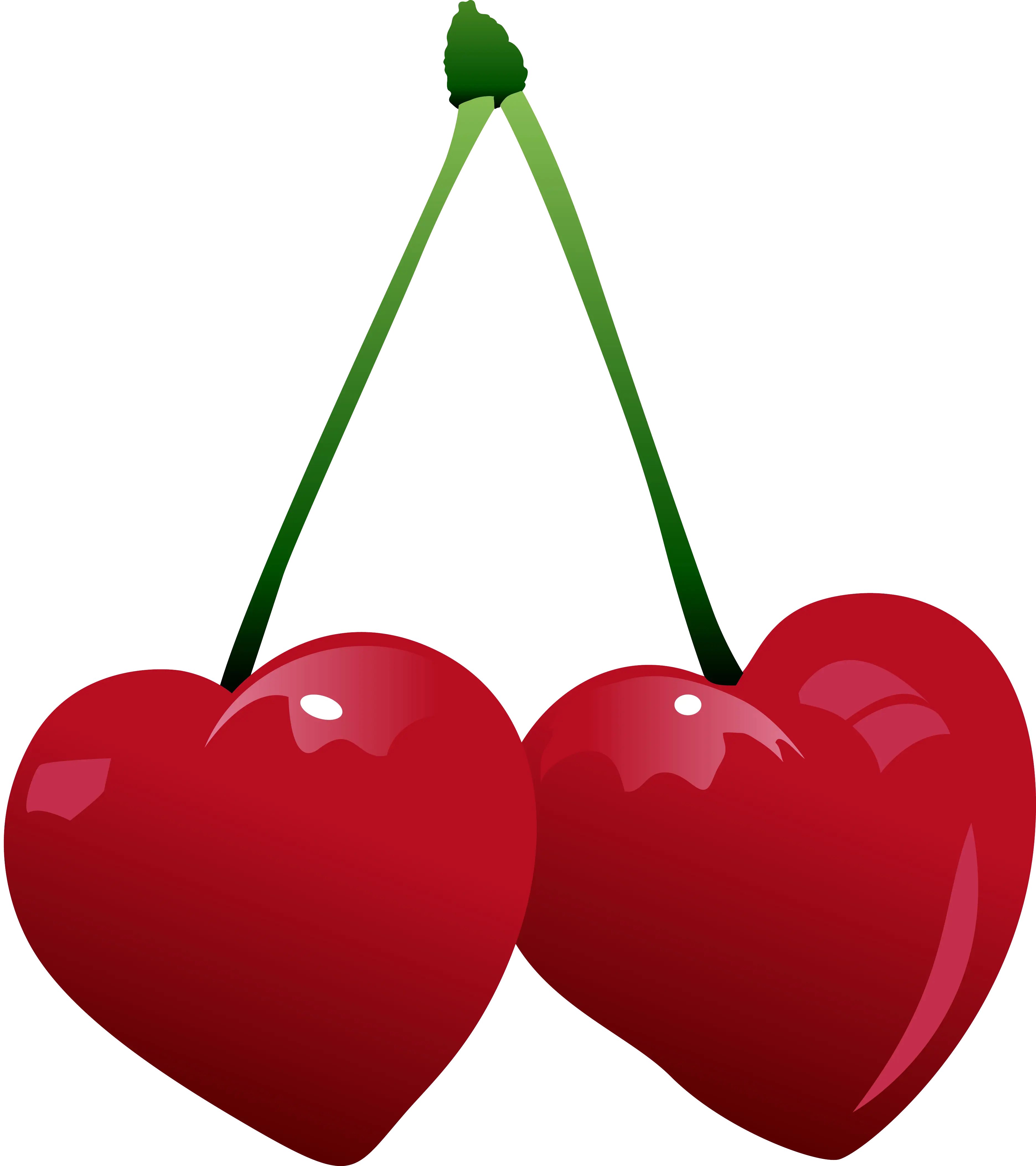 Heart-Shaped Cherries Illustration