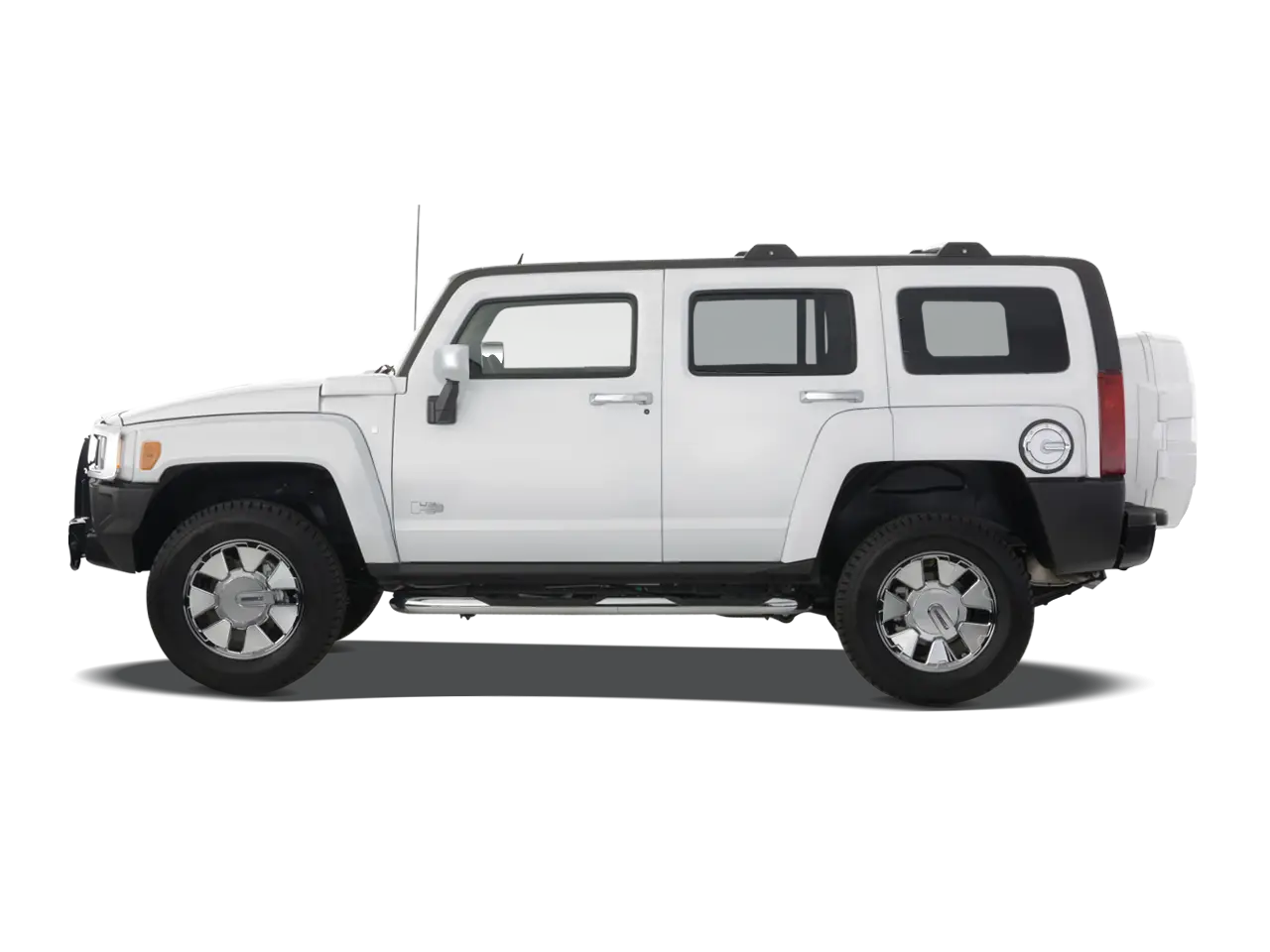 White SUV Car Side View