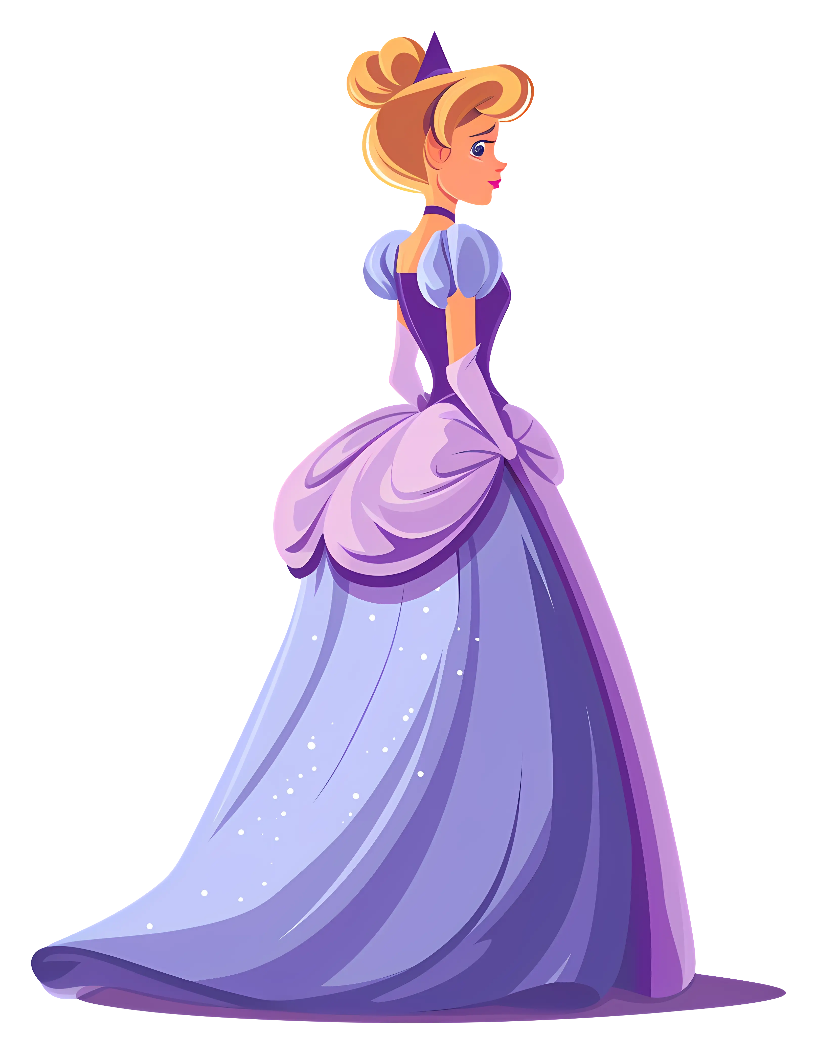 Princess in a Purple Dress with an Elegant Look