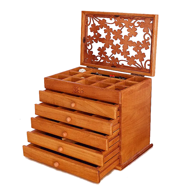 Wooden Box with Drawers