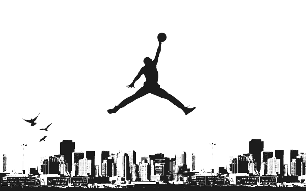 Basketball Player Jumping Silhouette