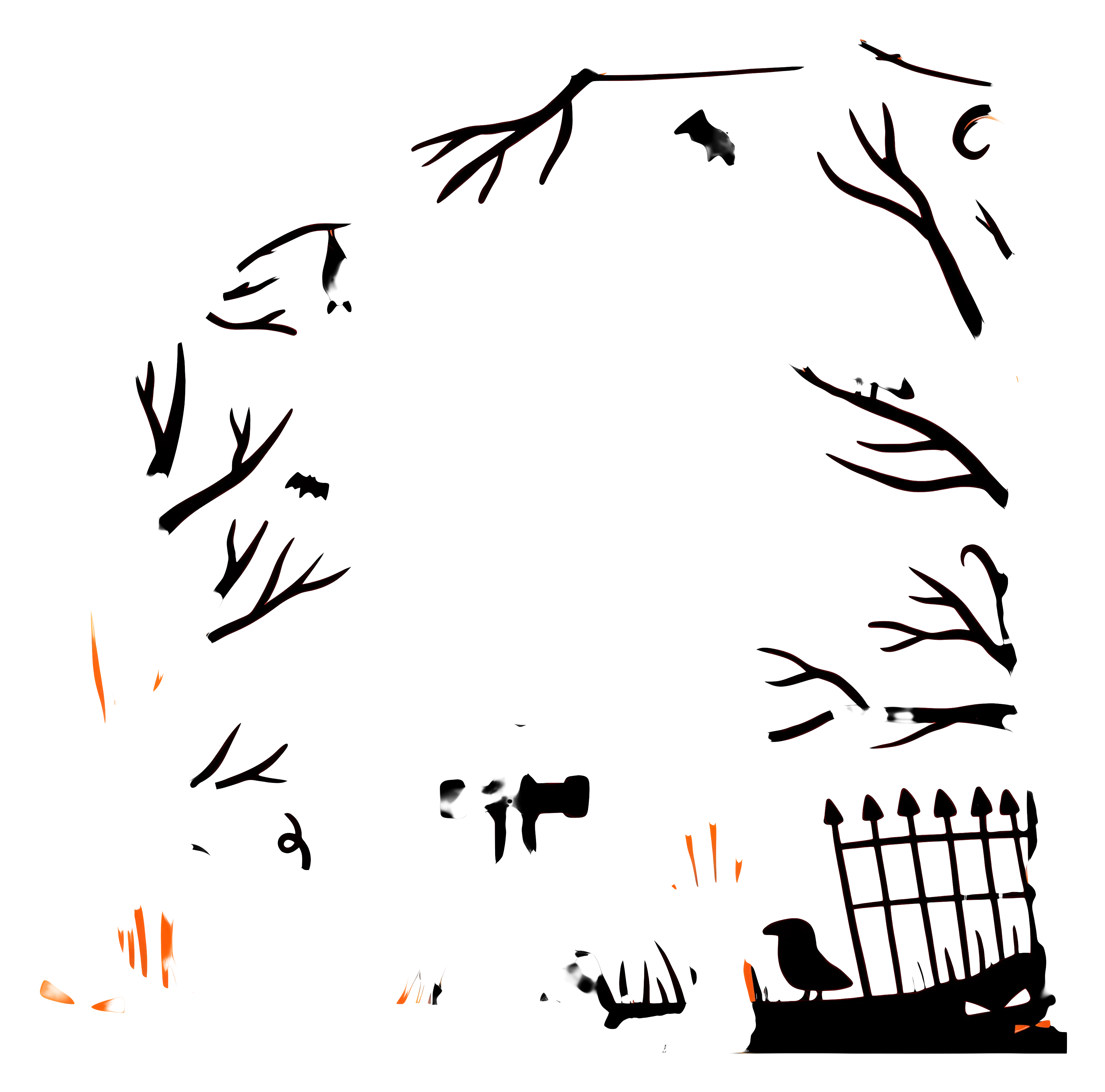 Spooky Halloween Frame with Branches