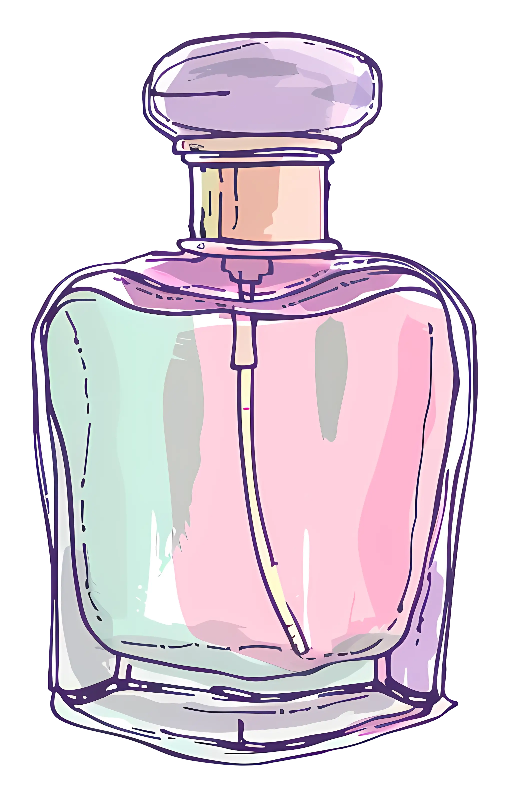 Elegant Pastel Gradient Perfume Bottle Illustration