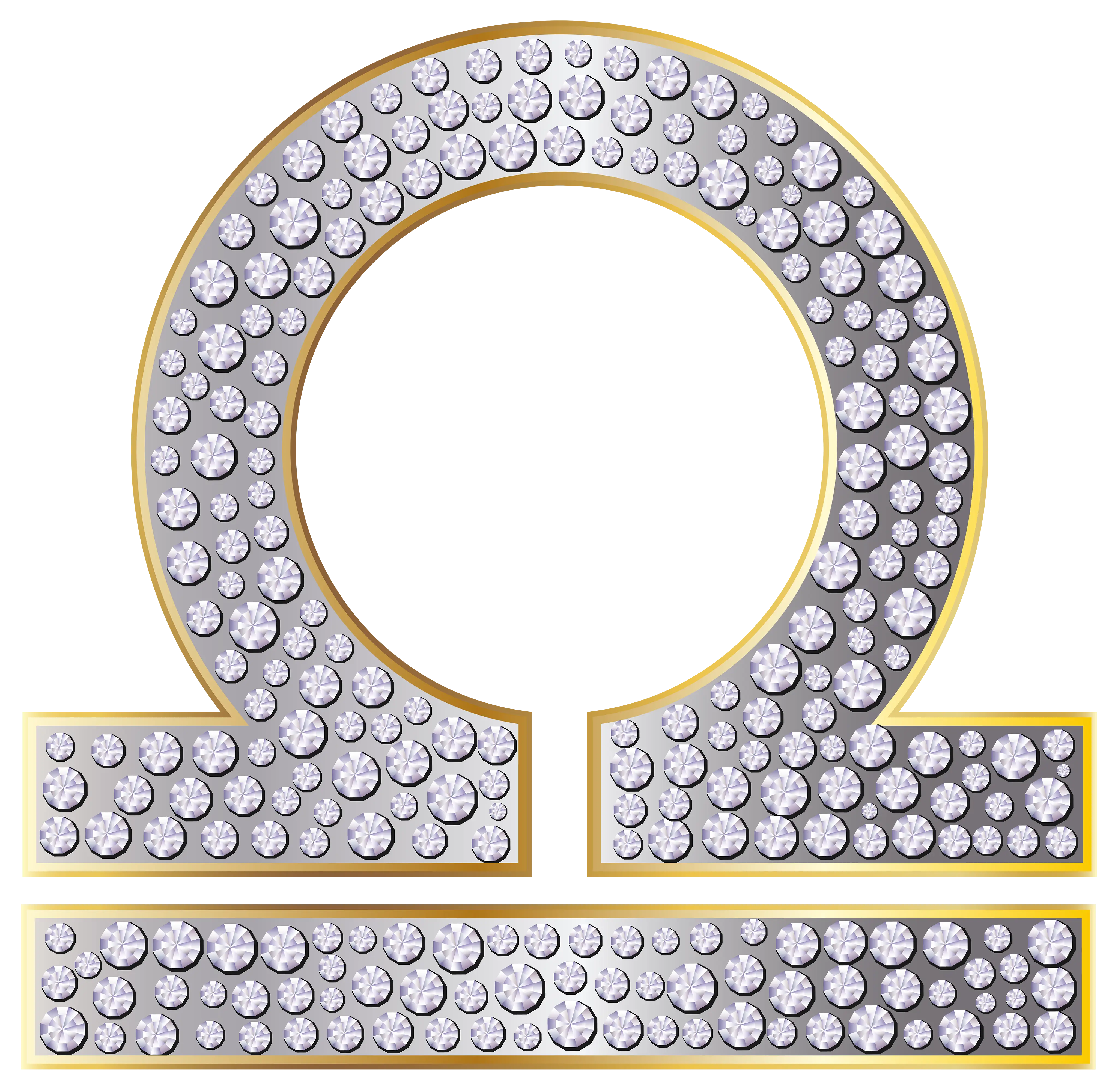 Silver Libra Zodiac Sign with Diamonds