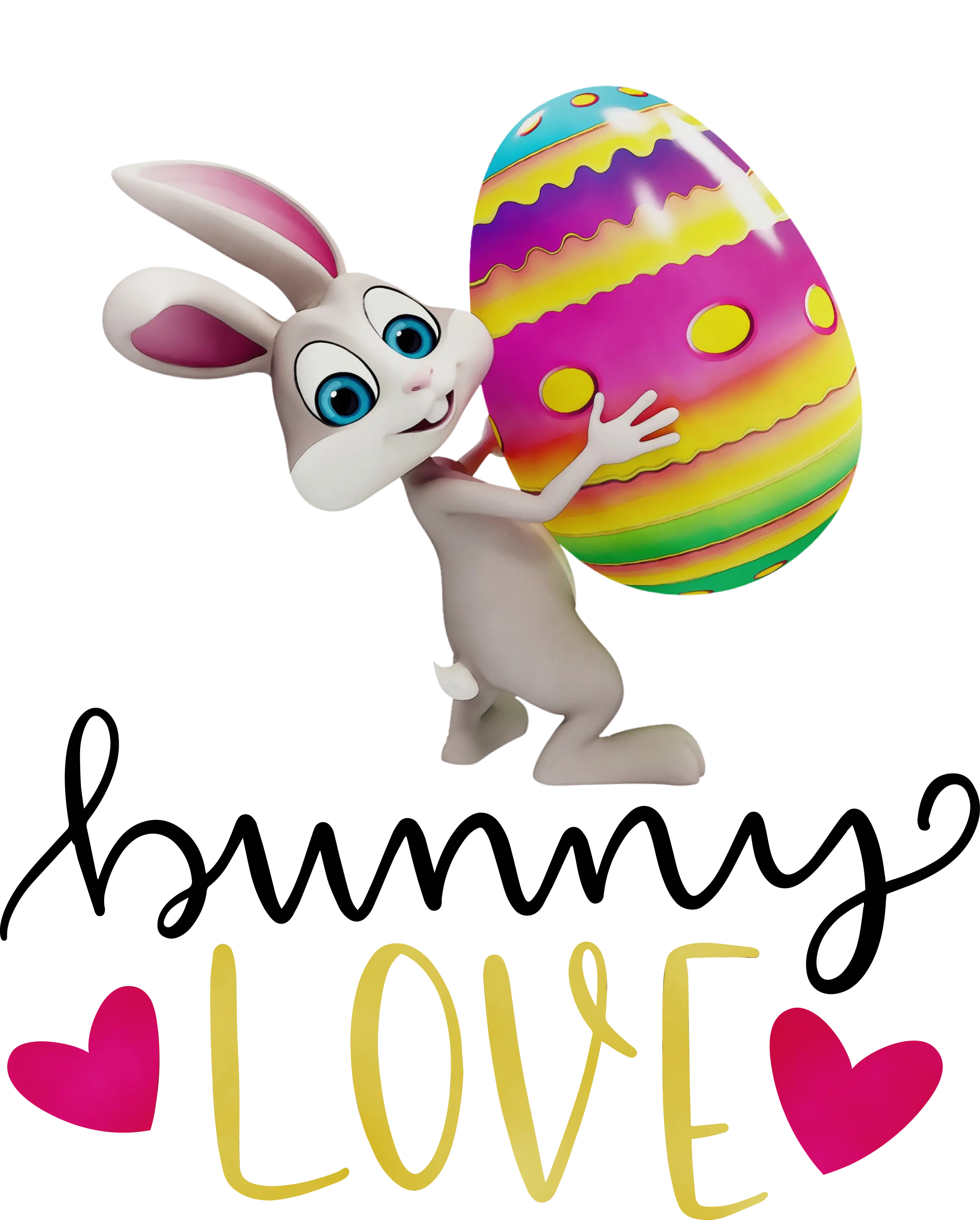Easter Bunny with Colorful Egg Illustration
