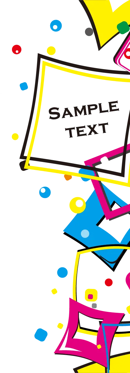 Decorative Sample Text with Colorful Frames