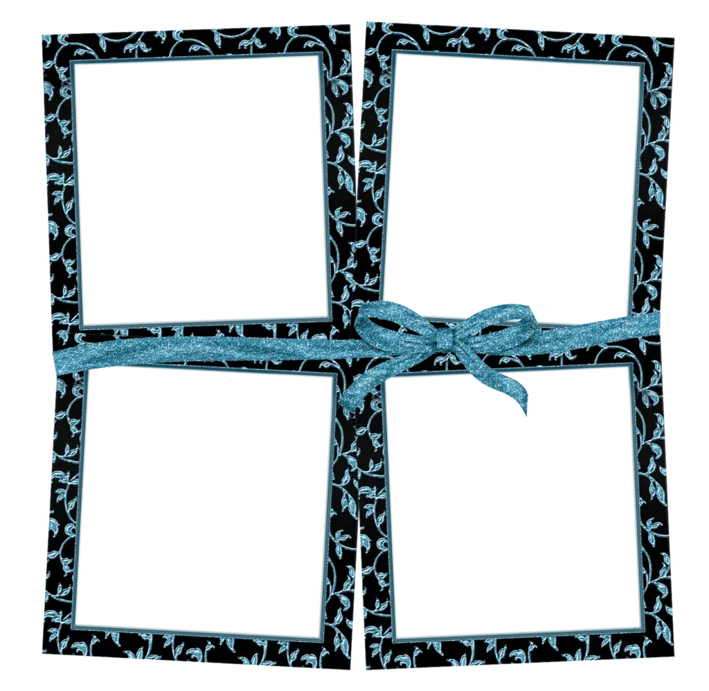 Decorative Photo Frame Collage with Ribbon Design