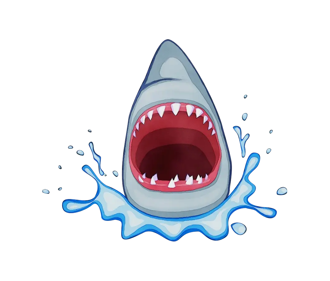 Shark Cartoon Illustration with Open Mouth