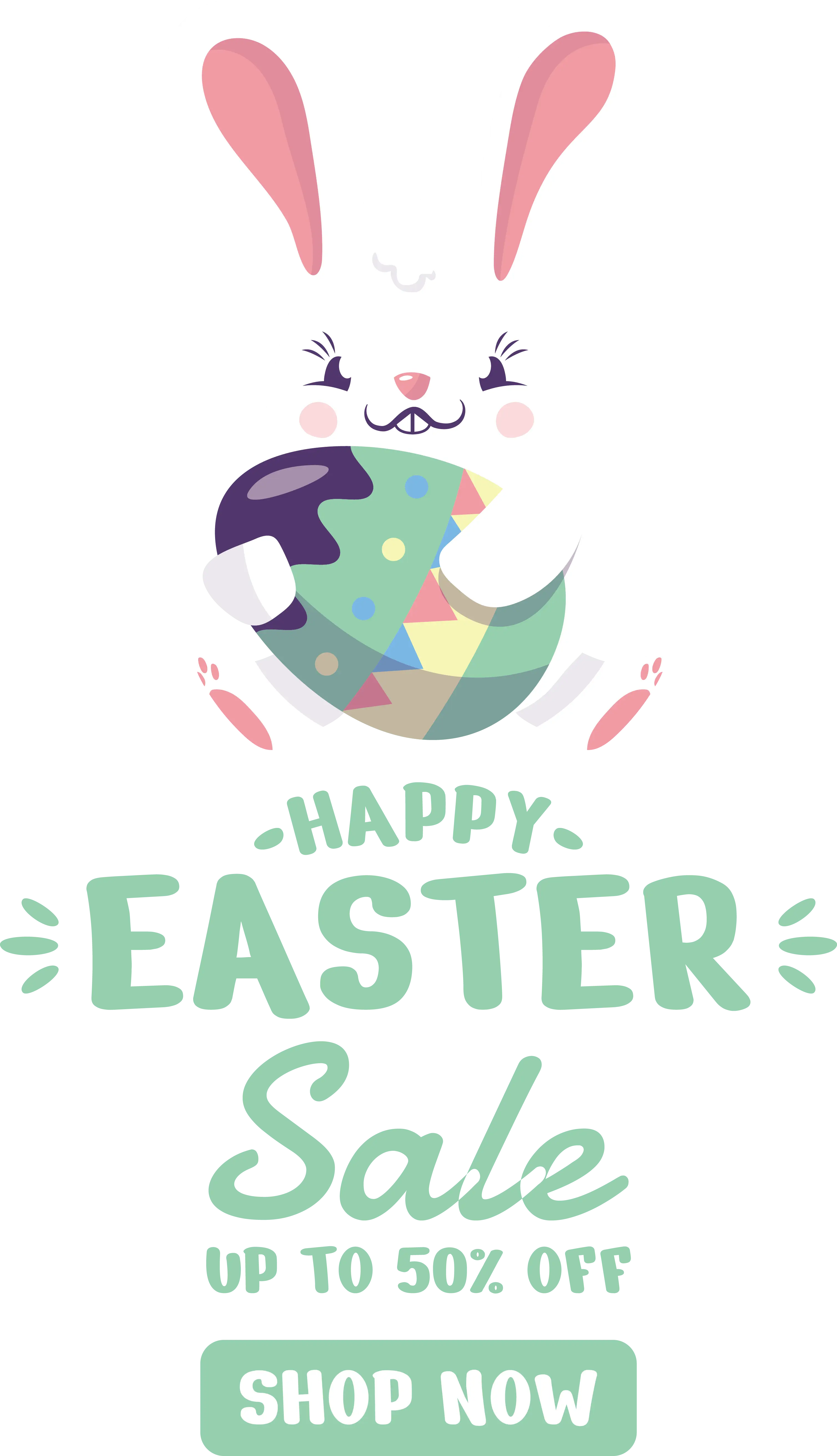 Easter Bunny Holding Painted Egg for Seasonal Sale