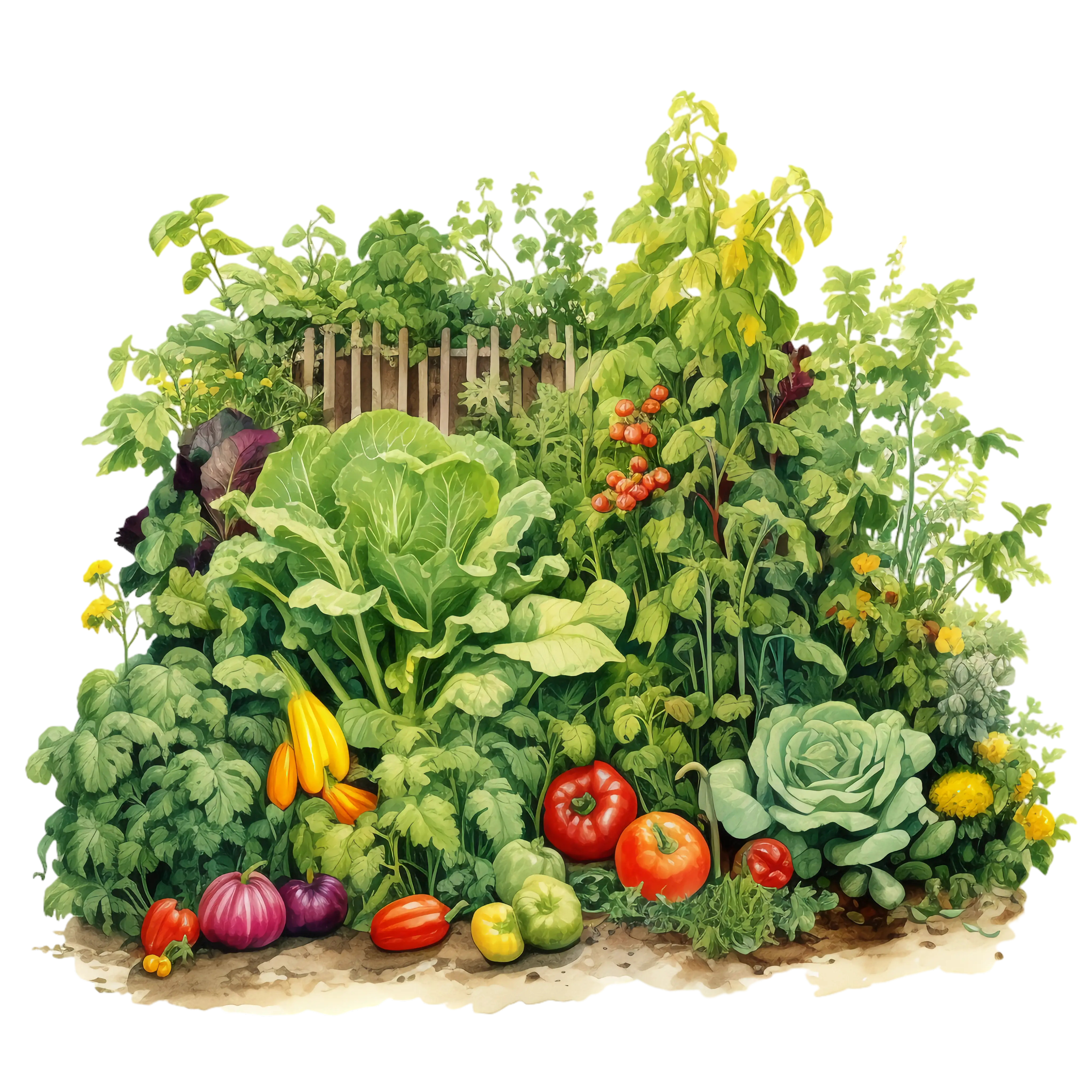 Vegetable Garden with Various Plants