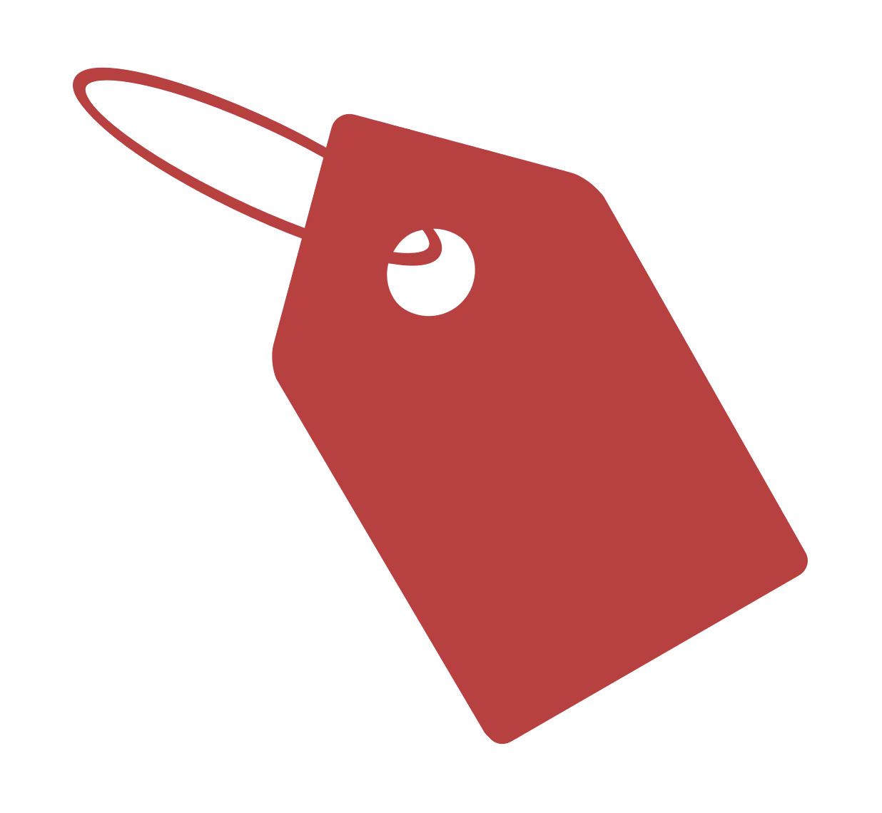 Bright Red Price Tag Icon