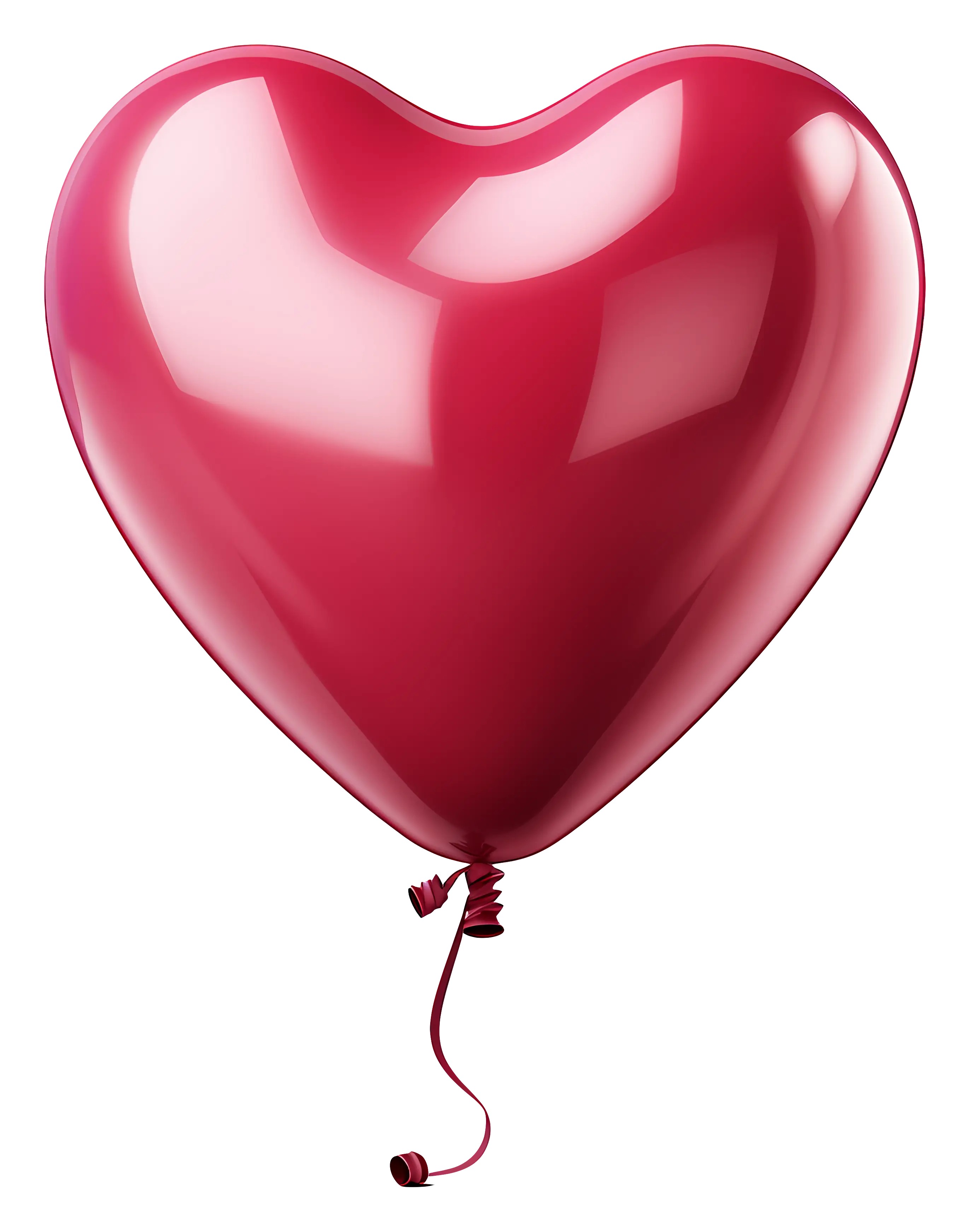 Romantic Red Heart Balloon Illustration