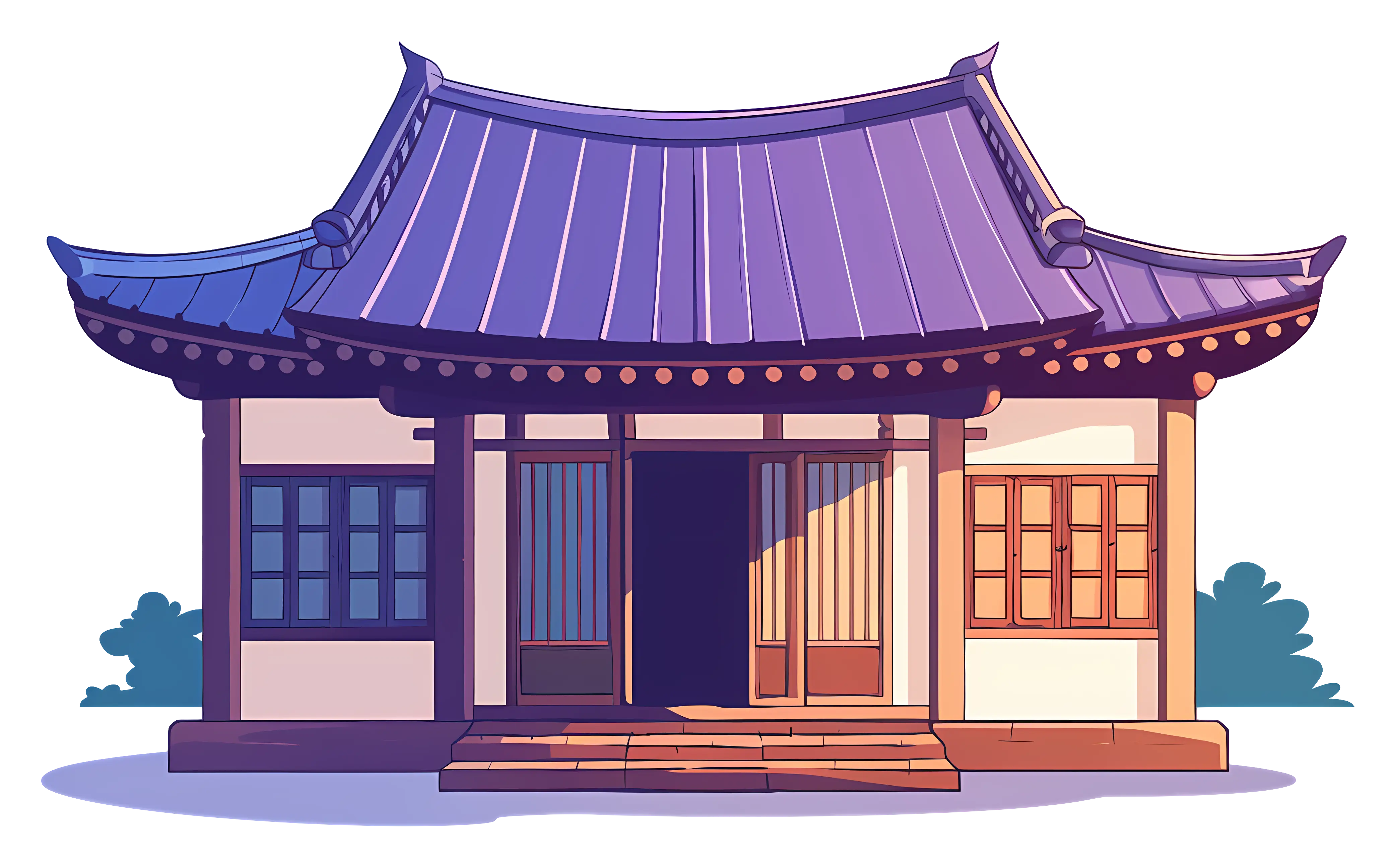 Traditional Korean House with Unique Roof Design