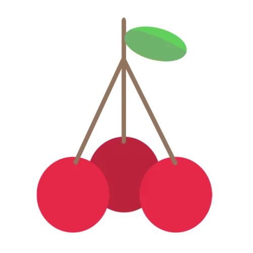 Cartoon Illustration of Red Cherries