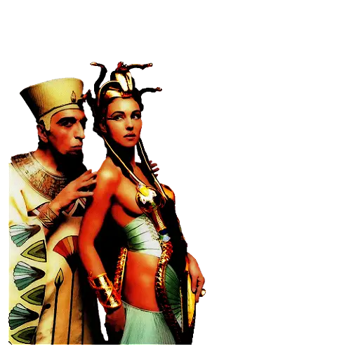Ancient Egyptian Couple in Traditional Attire