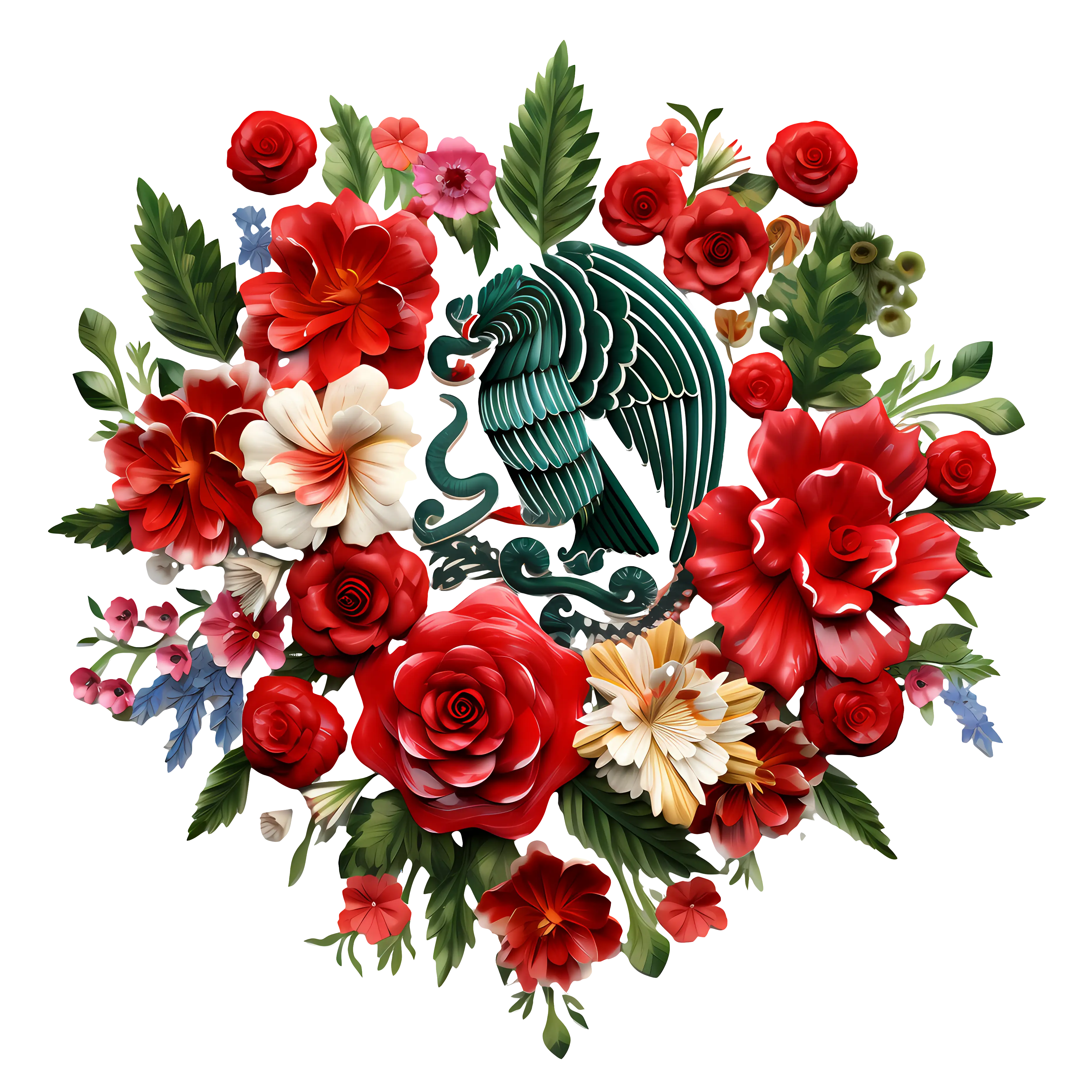 Eagle Crest with Floral Decoration